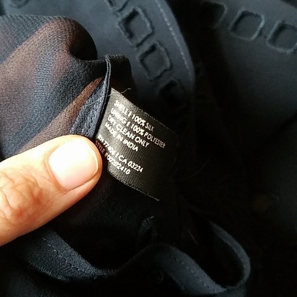 CLUB MONACO NAVY SILK SHEER EMBROIDERED DRESS - Picture 4 of 7